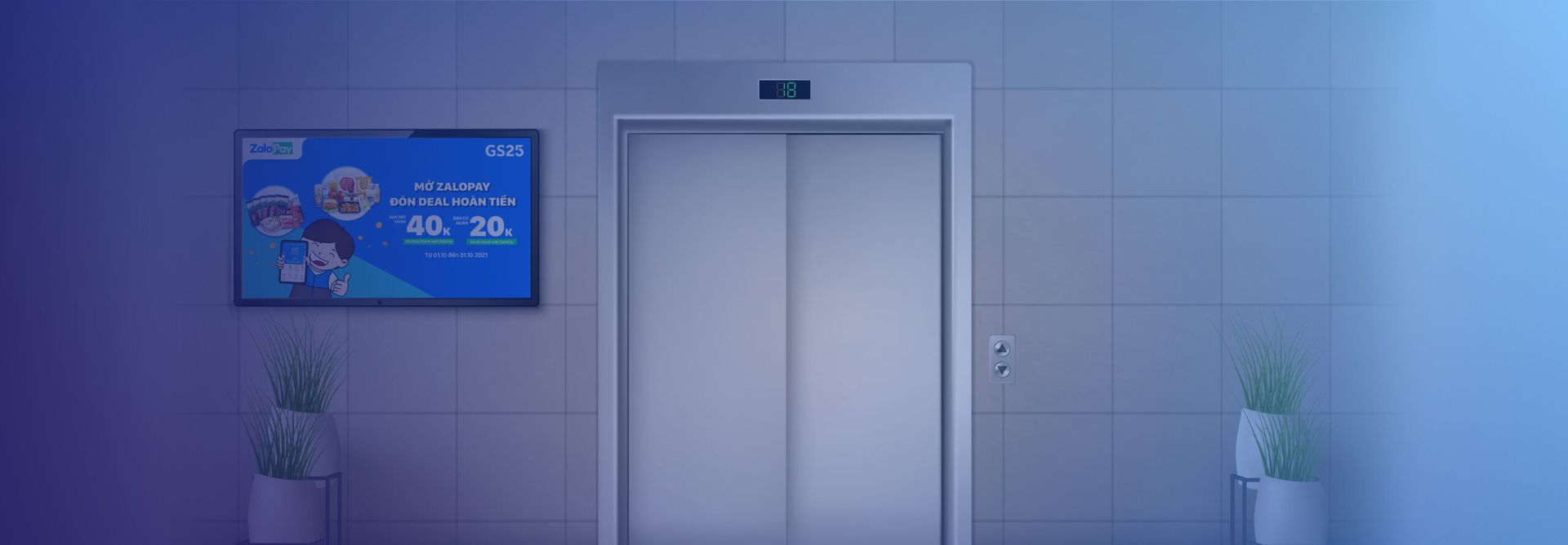 Màn hình quảng cáo kỹ thuật số tại cửa hàng